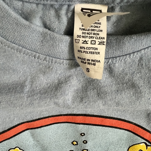 Brisco Care Bear Tee Small Light Blue Graphic Casual Bedtime Bear Cartoon - Picture 2 of 4